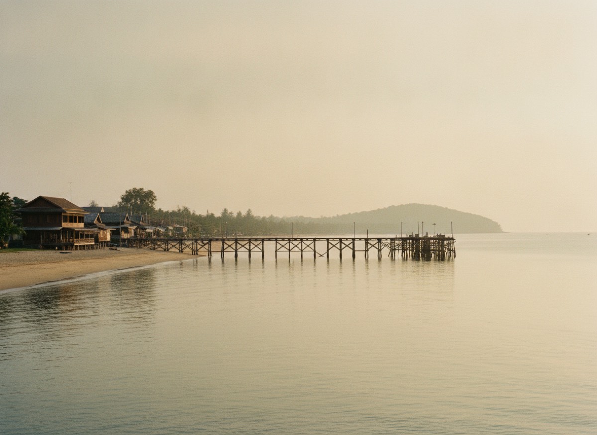 Hua Hin: the fishing pier and the old shophouse quarter, late afternoon